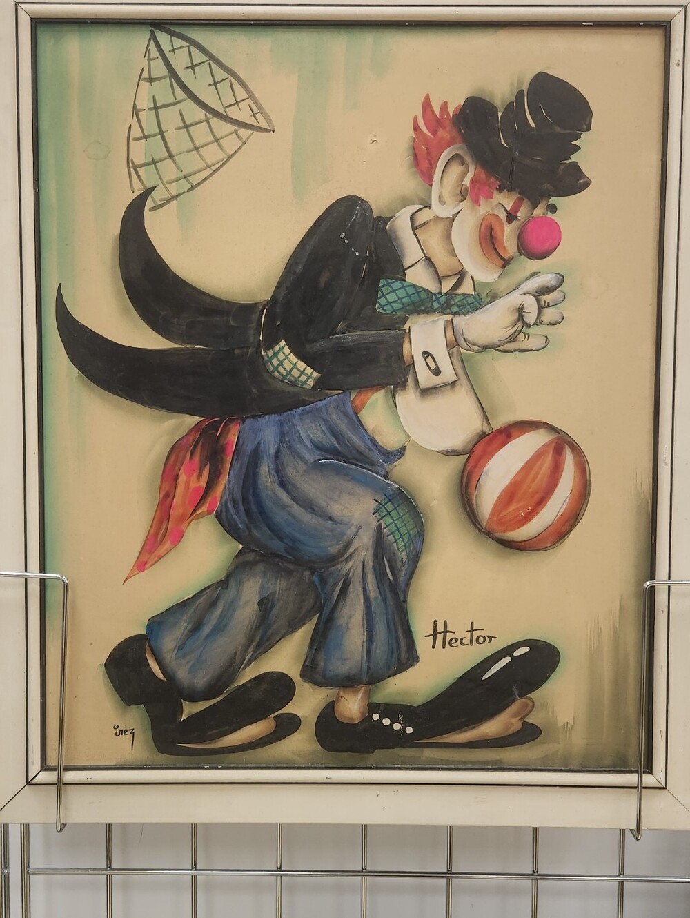Hector the Clown PaintingThis is a vintage framed painting of "Hector the Clow"